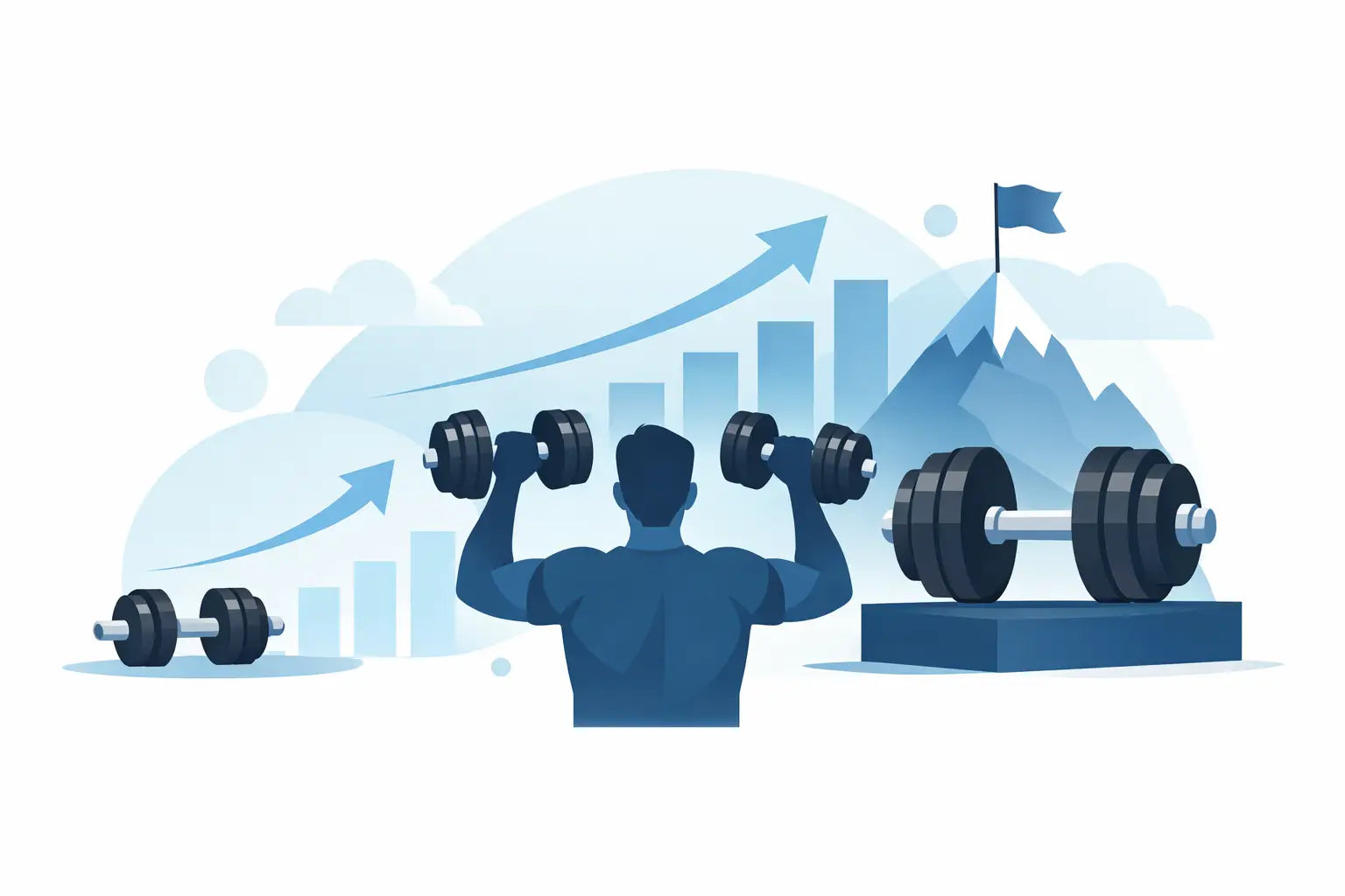 Dumbbell gewicht verhogen zonder plateau