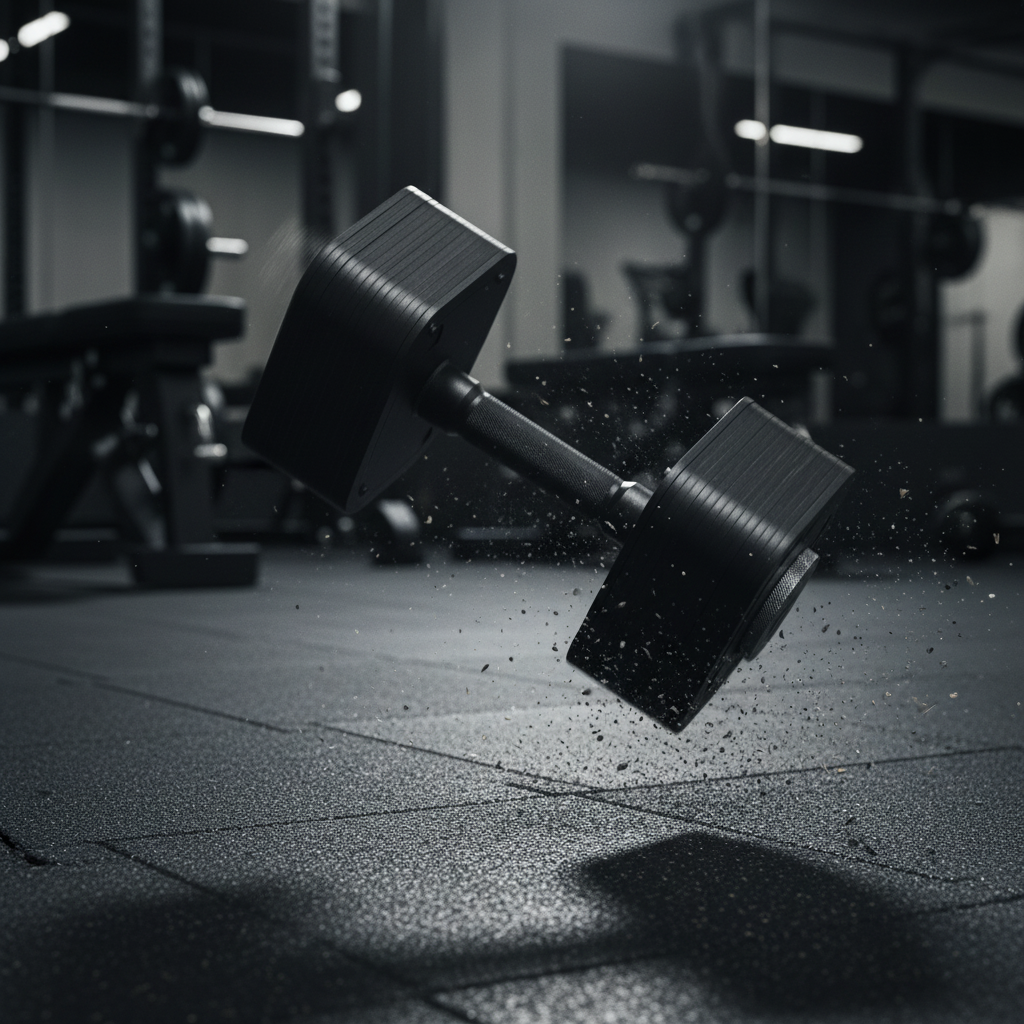 Dumbbell valt op grond