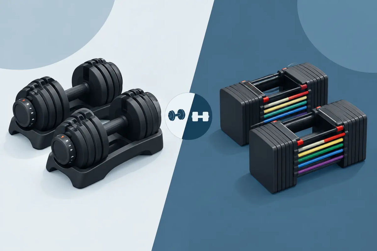 Verstelbare dumbbells versus PowerBlocks