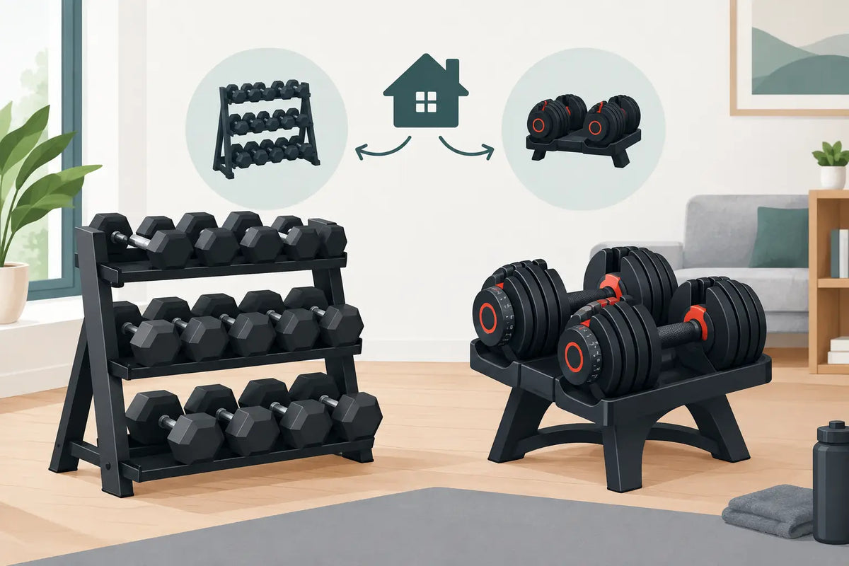 Dumbbellrek of verstelbare halters voor thuis?