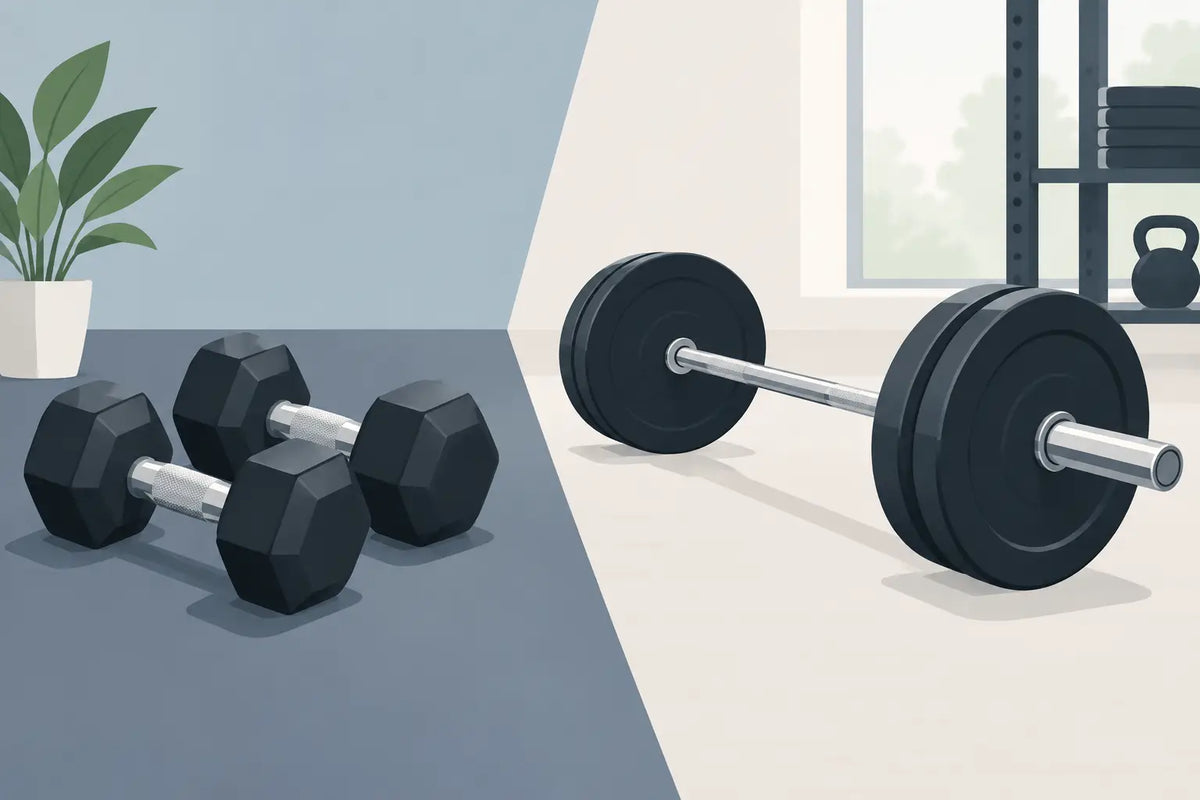 Dumbbells of barbells thuis: de beste keuze