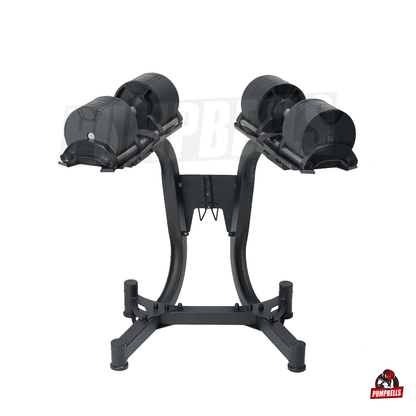 COMBIDEAL 2 x 28KG | 8 (met magneetgewichten 15) DUMBELLS  + STAND