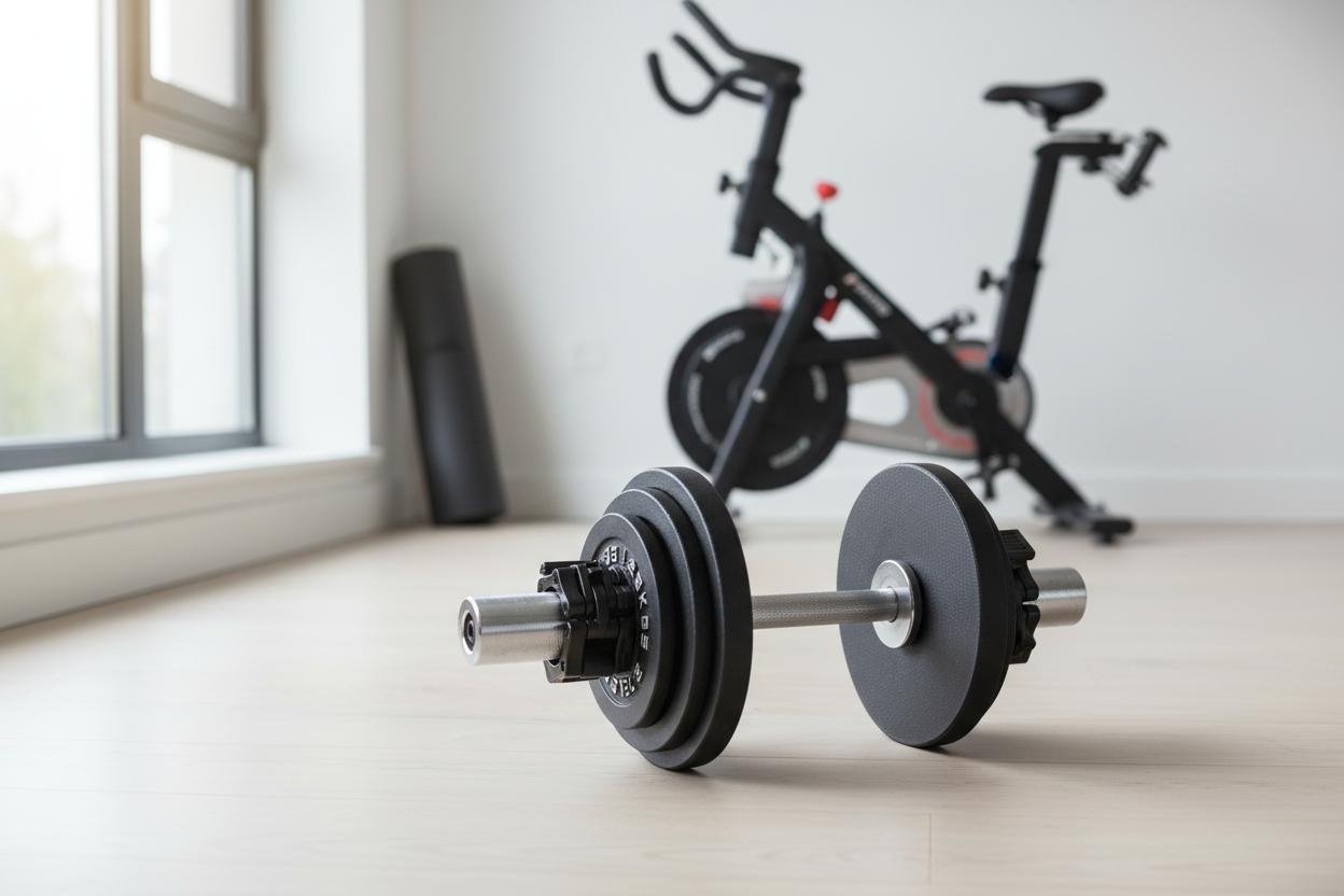 Dumbbell in home gym ruimte